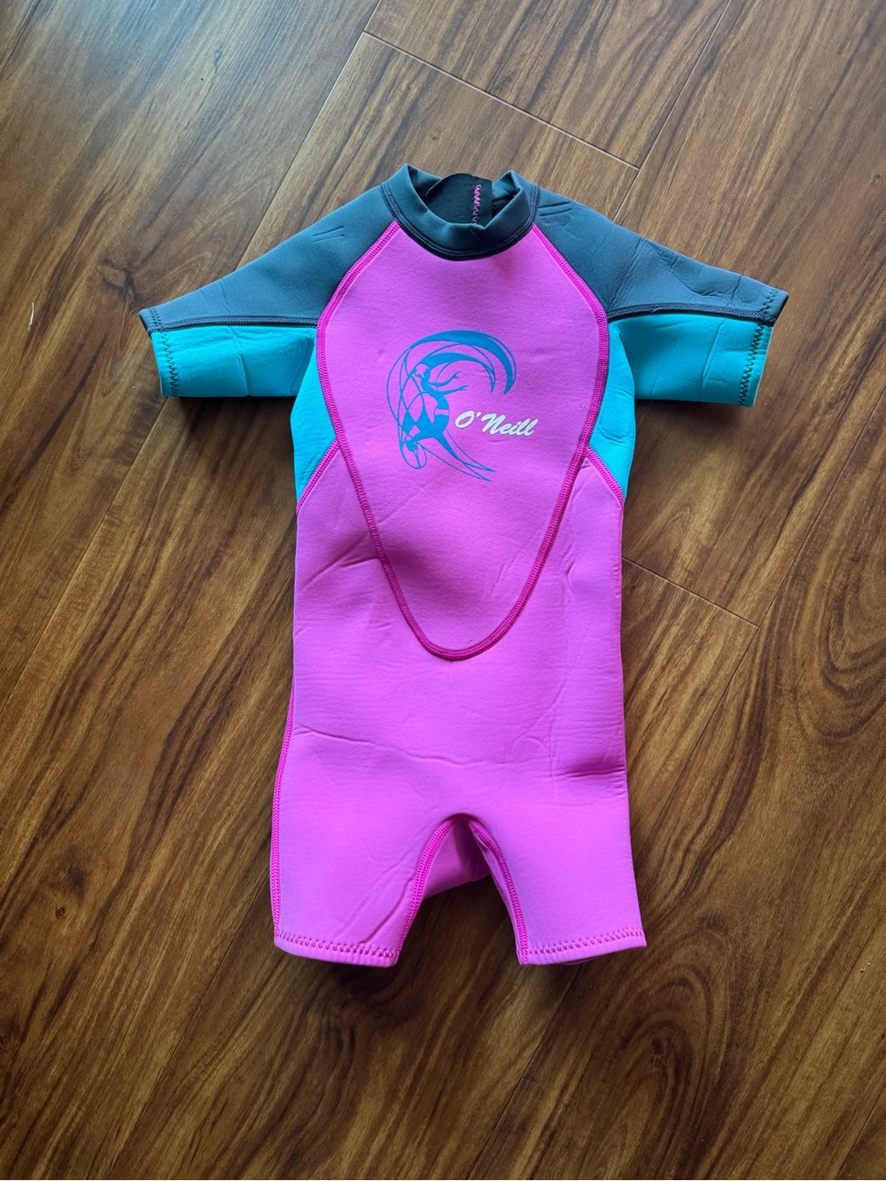 O'Neill Kids' Pink & Teal Shorty Wetsuit - Youth Swim Size 2